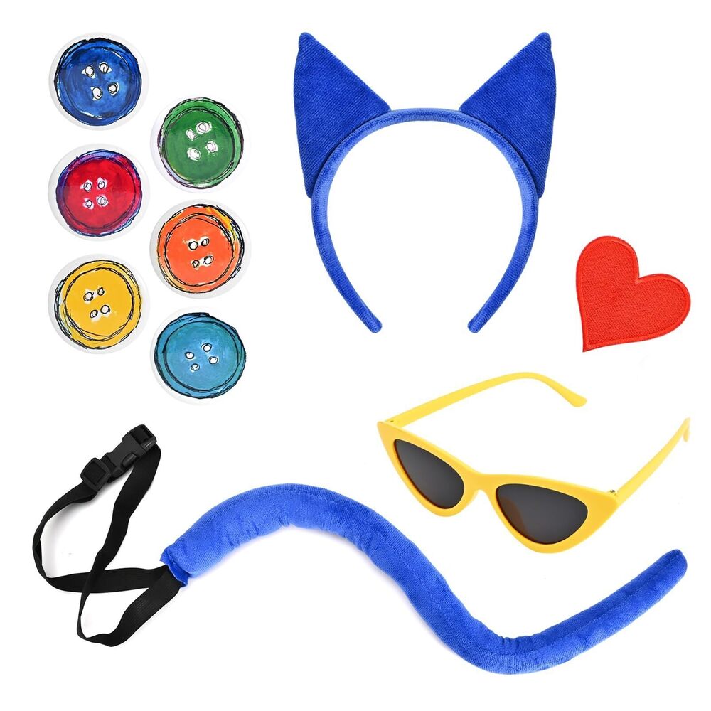 6418 Cat Ears Headband And Tail Set Cat Costume For Halloween
